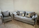 Grey couch and armchair set for $400