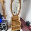 Table, side table, chairs, hutch and mirror/chair
